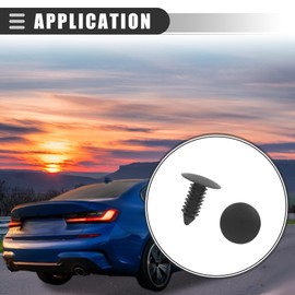 Motoforti Universal Car Retainer Clips Plastic Drive Rivets Mud Flaps Bumper Push Clips,.5mm Hole Dia,Plastic, Black,10 Pcs