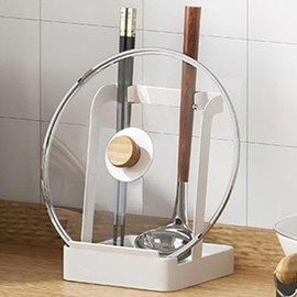 PINC® Multifunctional Spoon Holder and Stand - Kitchen Utensils Tray - Tablet Holder for Mobile Phones - Book Holder for Cookbooks for Kitchen Notebook (White C)