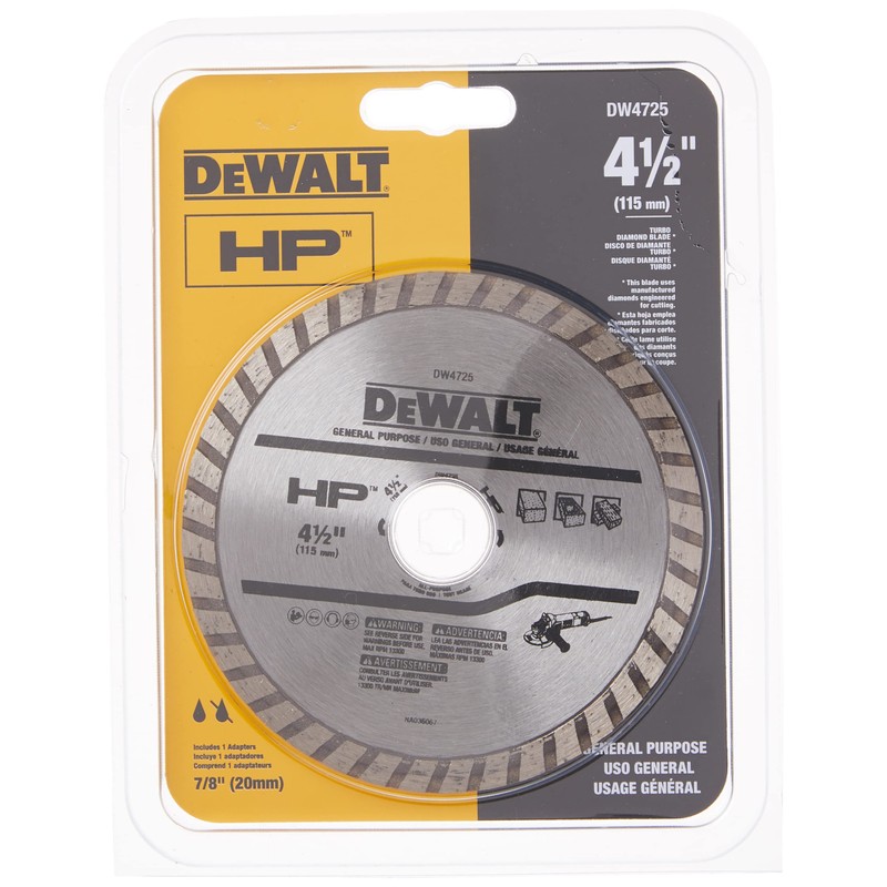 DEWALT Diamond Blade for Masonry, Dry Cutting, Continuous Rim, 7/8-Inch