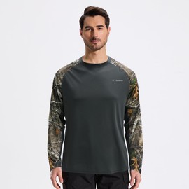 LOOGU Men's UPF 50+ UV Sun Protection SPF Rash Guard Lightweight Long Sleeve Camo Shirts Outdoor for Fishing Hiking