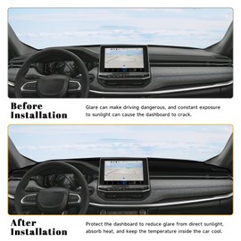 PeakPurit Black Dashboard Dash Board Cover Mat Carpet for Jeep Compass 2022-2025 Accessories Dash Cover Flannel Material Dash Mat Sunshade