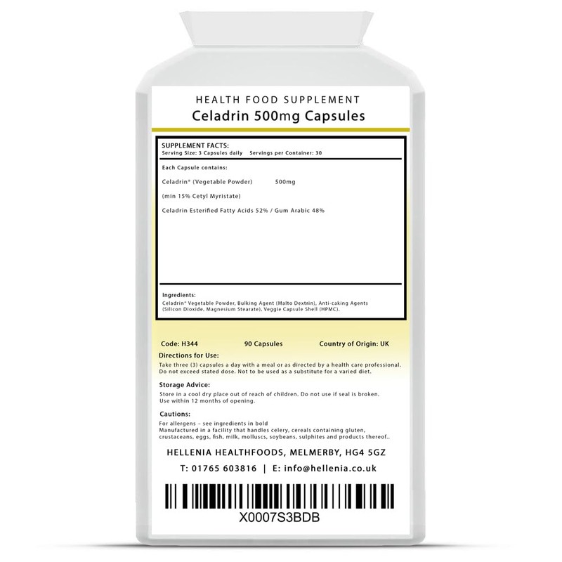 Hellenia Celadrin® 500mg | 90 Capsules | Potent Joint Care