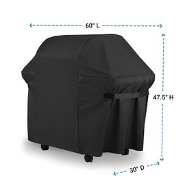 iHIM BBQ Gas Grill Cover Heavy Duty Waterproof Barbecue Propane Pro Grills Outdoor Protector Weather Dust Resistant Large 60 x 44 Inch Black Color
