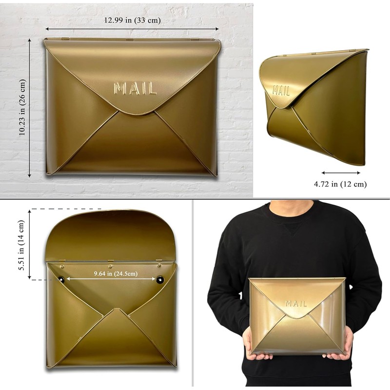 NACH Wall Mount Mailboxes for Outside, 12.5 x 5 x