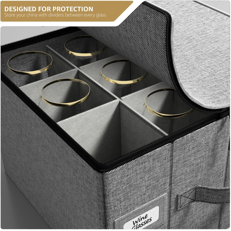 Sorbus Stemware Storage Cases Hard Shell, Wine Glass Storage Box