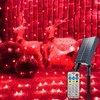 YAOZHOU Solar Christmas Net Lights Outdoor Waterproof,Red 264Led 9.9Ft*6.6Ft Mesh