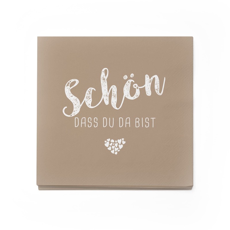 itenga Serviettes Schön dass du da bist 30 x 30