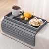 YUBAMIN Bamboo Sofa Arm Tray, Anti-Dropping Couch Arm Tray, Foldable