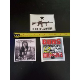 Pro 2nd Amendment Stickers Lot 3 Pro Native American Indian Anti DEMOCIDE BLM