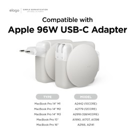 elago Cargador Cable Management Case Compatible Macbook 96W Adaptador, Compatible con MacBook Pro 14" M1 Pro 10-Core 2021, M1 MAX, Pro 16 Pulgadas con Touch Bar 2019,Pro 15 Pulgadas 2012-2018