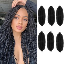 Springy Afro Twist Hair 10 Inch 6 Packs Pre Fluffed Marley Twist Braiding Hair for Black Women (10 inch, 6 Packs, 1B)