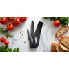 professional kitchen knife set with scissors - 3-piece black knives