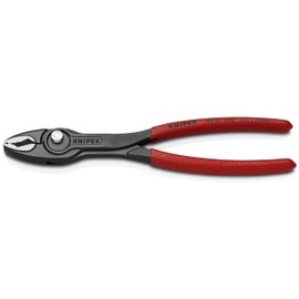 KNIPEX 8201-200SB Twin Grip Slip Joint Pliers, Adjustable Opening Width, Screw Removal, Worn Bolts and Nuts, Plastic Coated Handle, 7.9 inches (200 mm)