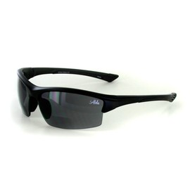 Aloha Eyewear"Stone Creek MX1" Men's Wrap-Around Bifocal Reading Sports Sunglasses (Black w/Smoke +1.50)