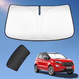 Sun Shade Sunshade for Ford EcoSport 2020-2024 Windshield Cover, 2-Layers Sun Shield 240T Silver Coating Sun Visor Foldable Front Window Shade Blocks UV Rays Car Cool Accessories