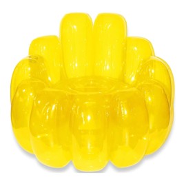 Wadayu Jelly Inflatable Chair, The Jelly Collection, Portable Blow Up Couch, Inflatable Sofa Seat Furniture for Home Yard Patio Camping (Yellow)
