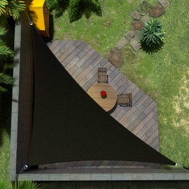 Amgo Custom Size 20' x 24' x 31.2' Black Triangle Sun Shade Sail UPF50+ AGTAPRT10, Order to Make Canopy Awning, 95% UV Blockage, Water & Air Permeable, Commercial Standard (We Customize)