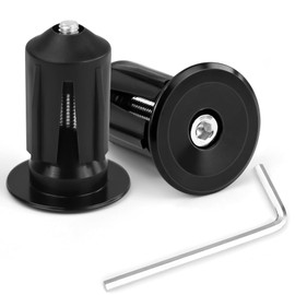 Alethron Handlebar Plugs Road Bike, Pack of 2 Handlebar End Caps Aluminium Black Road Bike Handlebar Plugs Bicycle Handlebar End Plugs with Allen Key Handlebar End Plugs for Bicycle MTB Mountain Bike