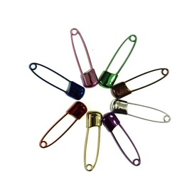 ALL in ONE 40pcs Assorted Metallic Color Safety Pins with Safety Buckle for DIY Craft Fabric Diapers Garment Repair