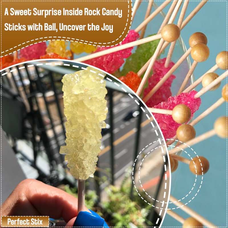 Perfect Stix LB60-50 Rock Candy Sticks with Ball, 0.2" Height,