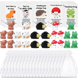 Animal Pun Motivational Gift, Note Cards with Resin Figures, Organza Bags, Appreciation Gifts for Teachers, Employee Coworkers Stuff Team (GXK-MG25)