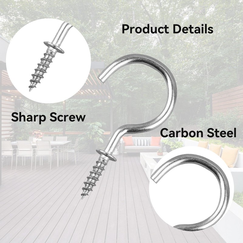 100 Pcs Small Hooks, Small Screw-in Hooks, Mini Metal Ceiling