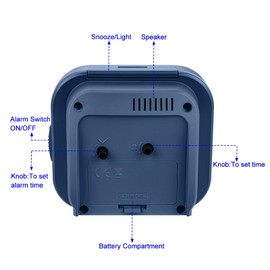 4.5" Vintage Retro Analog Alarm Clock, Super Silent Non Ticking Clock with Night Light, Snooze, Battery Operated, Simply Design, for Living Room, Bedroom, Bedside, Desk(Blue)