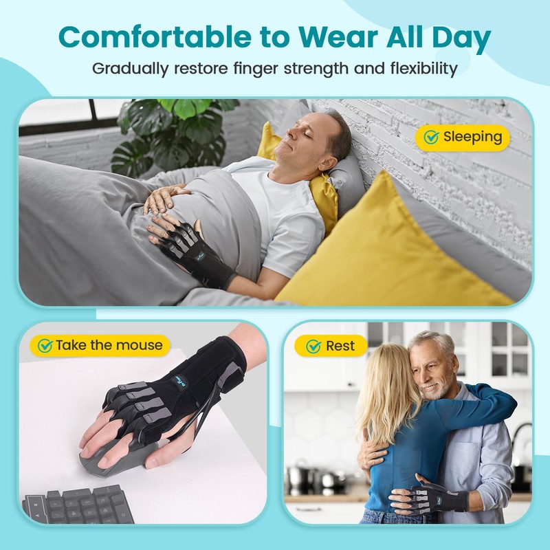 Radial Nerve Palsy Splint Brace for Wrist drop, 5 Fingers
