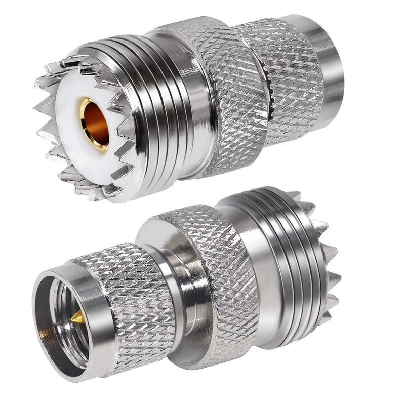 2PCS Mini UHF Male to UHF Female Coax Connector, Mini