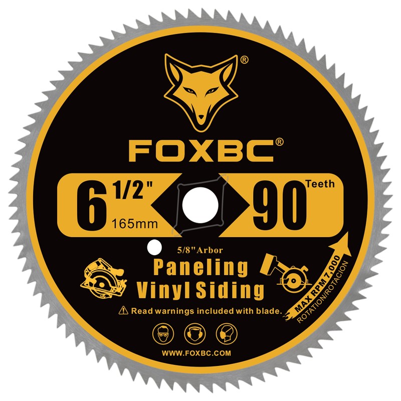 FOXBC 6-1/2 Inch 90 Tooth Circular Saw Blade for Paneling