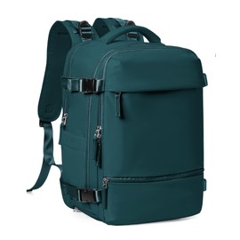 Small Carry on Backpack, Mini Travel Backpack Airplane Approved Weekender Bag for Women Men, Water Resistant Lightweight Daypack with Shoe Compartment, Laptop Backpack for Business, Peacock Blue