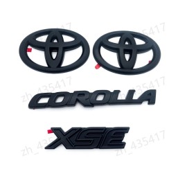Toyota NEW Matte Black out OVERLAY EMBLEM Fit 2020-24 TOYOTA COROLLA XSE SEDAN ONLY