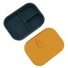 Silicone Bento Lunch Box Rectangle Leakproof 3 Compartment Divided Food