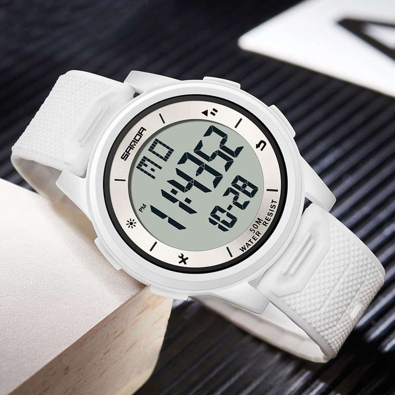 Timever Digital Watch Men's Thin Lightweight Comfortable Waterproof Wristwatch, LED