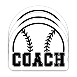 (3Pcs) Baseball Coach Sticker Sports Coaching Gift Basketball Stickers Basketball Accessories Basketball Coaching Decals, Waterproof Vinyl Decal for Book Laptop Phone Tumbler Water Bottle, 3" x 2.5"