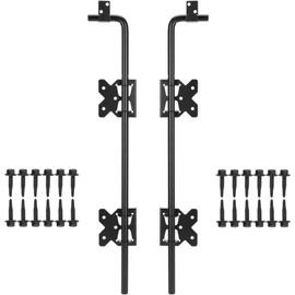 24" Heavy Duty Cane Bolt Gate Drop Rod Gate Drop Pin Upgraded Lockable Drop Bolt for Gate Safe, Solid Steel Gate Hardware Holding Wooden Vinyl Metal Fence Gates with Black Finish, 2 Pack