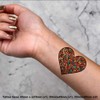 Azeeda 4 x 'Glasmalerei Herz' Temporäre Tattoos - Wasserfest, Hautfreundlich