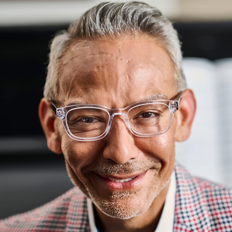 eyebobs Biff Wide Premium Unisex Reading Glasses, Black Front and