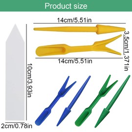 WeddHuis 3 Dibber Set with Card Dibber and Dibber Fork for Digging Seedlings, Raising Seedlings, Plants, Transfer Pots, Change Soil (15 cm)