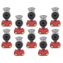 Mytee Products 10Pcs Red Universal Glad Hand for Semi Trucks - Aluminum Gladhand for Semi Trailers, Tractors, RVs - Red Emergency Airline Air Brake Hose Coupling Connector Part