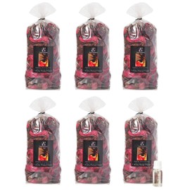 HOSLEY Christmas Potpourri Bags Apple Cinnamon Scented Potpourri Bowl Filler Delight 24 oz Scented Potpourri with Bonus Fragrance Refresher Create a Cozy Ambiance Set of 6