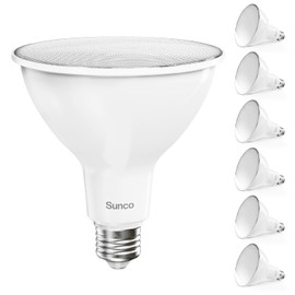 Sunco 6 Pack Outdoor Flood Light Bulb LED PAR38, Exterior Spotlight Bulbs, Weatherproof, 1050 LM, 13W (100W Equivalent), 6000K Daylight Deluxe, Wet Rated, Dimmable, E26 Base UL.
