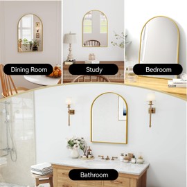 SCWF-GZ 47x14 Mirror Rectangle Full Body Length Door Hanging Wall Mounted Aluminum Alloy Metal Frame Dressing Make-up Mirrors for Entryway Bedroom Bathroom Living Room 47 14 inch Gold