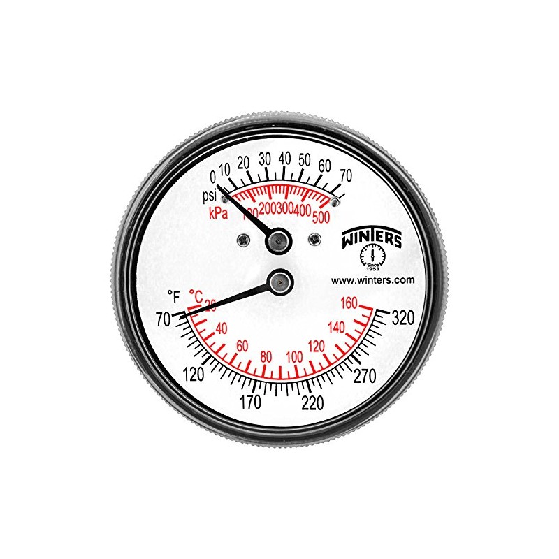 Winters TTD Series Steel Dual Scale Tridicator Thermometer with 2"