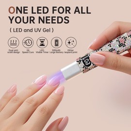 CHRISTINE SHELLY Handheld UV Light Mini LED Nail Lamp for Gel Nail Polish Portable Rechargeable USB Nail Dryer Fast Curing Home DIY Diamond