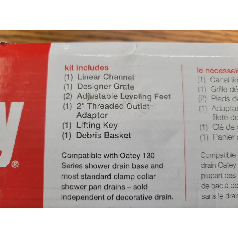 Oatey NEW Oatey Designline Stainless Steel Linear Shower Drain, Square