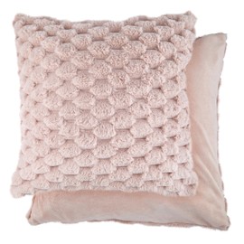 Emma Barclay Lush Luxury Faux Rabbit Fur Cushion Cover (Blush Pink)