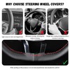 Hbxdeco Leather Steering Wheel Cover, DIY Sewing with Needle &