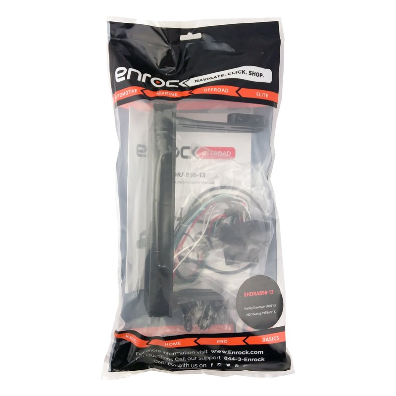 Enrock EHDRAB98-13 Harley Davidson Single-DIN Stereo Installation Kit Fits 1998-2013