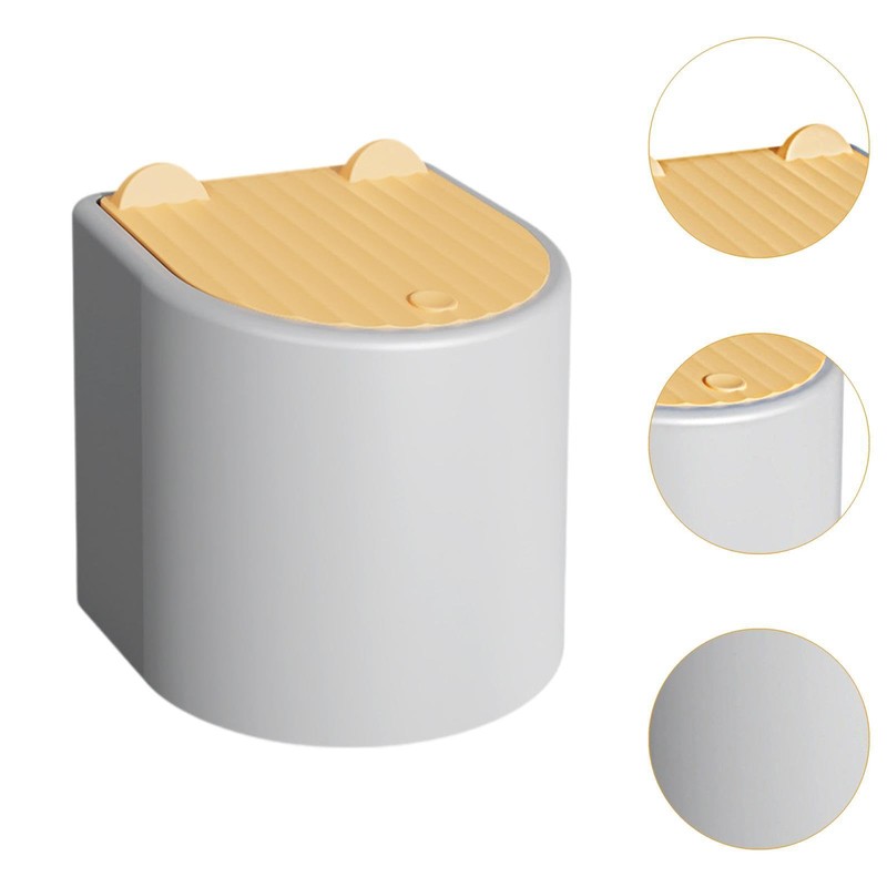 MagiDeal Cat Litter Trash Mini Trash Can with Lid Press